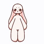 anthro blush cotton_tail dancing female greeting_viewer long_ears looking_at_viewer simple_background solo white_body ludamy lagomorph leporid mammal rabbit 1:1 animated low_res short_playtime thumbnail