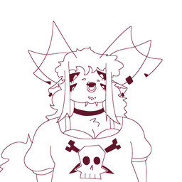 antennae_(anatomy) anthro bra breasts clothed clothing female fluffy fluffy_tail hair looking_down multi_ear multi_eye multiple_piercings piercing simple_background skull_symbol slightly_chubby solo tail topwear underwear missbubblez bubblez alien ambiguous_species 1:1 digital_drawing_(artwork) digital_media_(artwork) hi_res monochrome red_and_white nonbinary_(lore) trans_(lore) trans_woman_(lore)