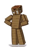 ambiguous_gender crafting_table for_a_head hands_on_hips not_furry simple_background solo square_(anatomy) standing toony white_background wood kogito microsoft minecraft mojang xbox_game_studios animate_inanimate object_head 3:4 full-length_portrait hi_res portrait