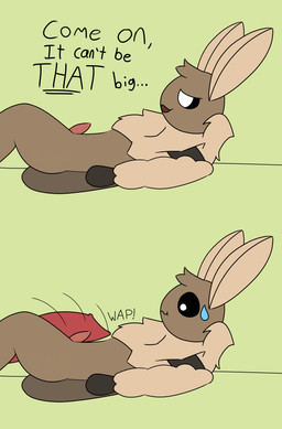 anthro big_penis bodily_fluids dialogue duo genitals male male/male penis size_difference solo solo_focus sweat sweatdrop tapering_penis text tuft otterjunk ezra_(otterjunk) arthropod insect lepidopteran moth 2018 absurd_res comic english_text hi_res multiple_images