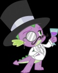 alcohol anthro beverage bottomless clothed clothing container cup drinking_glass eyewear facial_hair glass glass_container glass_cup handlebar_mustache hat headgear headwear holding_glass holding_object male monocle mustache rich simple_background solo suit tail top_hat transparent_background white_clothing wine wine_glass tweevle friendship_is_magic hasbro my_little_pony mythology spike_(mlp) dragon equid mammal mythological_creature mythological_scalie scalie alpha_channel