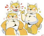 anthro belly blush bulge clothing facial_hair kemono male moobs mustache navel nipples overweight overweight_male scar simple_background solo underwear white_background thatdouginme lifewonders live_a_hero procy canid canine canis domestic_dog mammal 2024 hi_res