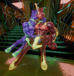 accessory big_penis cock_ring collar eyeless genitals glossy_body glowing glowing_genitalia glowing_markings holding_another's_penis holding_penis hooves jewelry licking male markings muscular muscular_male not_furry_focus penis penis_accessory penis_jewelry prehensile_penis sitting sitting_on_ground stairs tongue xenomaker_(artist) xenomaker_(modeler) alien alien_humanoid humanoid 3d_(artwork) blender_(artwork) blender_cycles_(artwork) digital_media_(artwork) hi_res