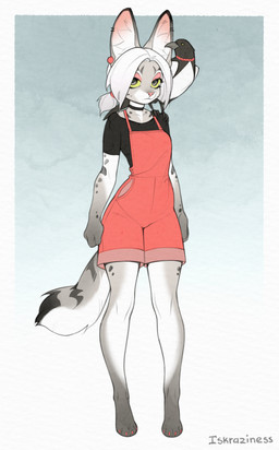 ambiguous_gender anthro beak biped breasts claws clothed clothed_anthro clothed_female clothing duo feet female feral fingers front_view fur hair looking_at_viewer simple_background spots standing tail toes wings iskra avian bird felid feline mammal 2026 absurd_res digital_drawing_(artwork) digital_media_(artwork) hi_res