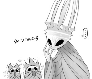 7_horns after_sex ambiguous_gender anthro black_eyes blush blush_lines bodily_fluids breath broach_(jewelry) clothing cum cum_drip cum_on_face cum_on_hand dripping ellipsis embarrassed genital_fluids grey_blush grey_clothing grey_robe group horn looking_at_viewer multi_horn raised_hand robe simple_background standing sweat sweatdrop text tremble_lines trio unimpressed white_background white_body white_head souhakuno_tinko hollow_knight_(franchise) team_cherry pale_king_(hollow_knight) arthropod insect royal_retainer_(hollow_knight) 2025 digital_media_(artwork) handwritten_text hi_res japanese_text monochrome shaded simple_shading translated male_(lore)