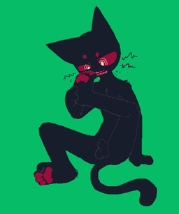 4_toes animal_genitalia anthro arm_support backward_arm_support balls bent_legs black_body black_fur circle_eyebrows eyebrows feet fully_sheathed fur genitals half-closed_eyes hand_on_foot male male_anthro monotone_body monotone_fur narrowed_eyes nude_anthro nude_male one_leg_up open_mouth pawpads pink_teeth raised_eyebrow raised_leg red_eyebrows red_pawpads red_sclera sharp_teeth sheath simple_background sitting soles solo spread_legs spreading tail teeth toes whiskers scruffythedeer onion_(scruffythedeer) domestic_cat felid feline felis mammal 2024 aliasing archived_source binary_drawing compression_artifacts digital_drawing_(artwork) digital_media_(artwork) full-length_portrait hi_res lineless portrait