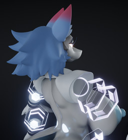 anthro areola barely_visible_butt big_breasts big_nipples blue_areola blue_hair blue_nipples breasts butt eyelashes female floating_arms floating_head glistening glistening_body glowing glowing_arms glowing_eyes gradient_ears hair huge_breasts inner_ear_fluff long_hair machine nipples puffy_areola puffy_nipples rear_view solo t-pose tail tuft white_body wide_hips geodat deltarune undertale_(series) tasque_manager canid canine darkner mammal robot robot_anthro 3d_(artwork) digital_media_(artwork) unfinished