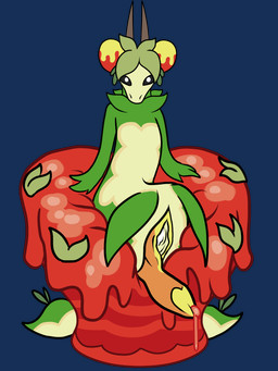 accessory apple black_eyes bodily_fluids candy candy_apple countershading cum cum_drip dessert dripping food fruit fusion genital_fluids genitals herm horn intersex leaf penis plant pokemon_fusion sitting snout solo syrup tail vulva sandentwins nintendo pokemon dolliv elemental_creature flora_fauna generation_9_pokemon hybrid hydrapple pokemon_(species) reptile scalie snake 3:4 alpha_channel hi_res