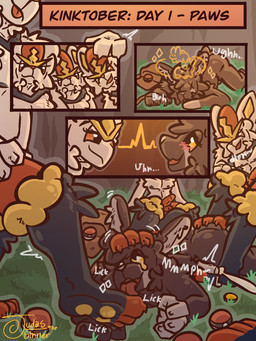anthro blue_nipples blush butt butt_squish coin comic_panel confident confident_male dominant dominant_male ejaculating_on_feet ejaculation erection feet female foot_fetish foot_lick foot_play gold_(metal) gold_coin grass grin group half-closed_eyes hindpaw interspecies leg_twitch licking male male/male narrowed_eyes nipples nude panel_overlap paneling paws paws_on_penis plant pokeball pokephilia raised_paw smile smirk smirking_at_another smug smug_face soles squish submissive submissive_female toes tongue unconscious unconscious_male x_eyes yellow_eyes judasthesinner kinktober_2025 nintendo pokemon judas_(judasthesinner) cinderace generation_8_pokemon lagomorph leporid mammal pokemon_(species) rabbit 2025 3:4 comic hi_res multiple_scenes signature
