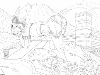 alcohol anthro anus aztec beverage bone bread breasts butt facial_paint fangs female flat_chested food fruit genitals looking_back meat mesoamerican_architecture mountain nipples plant presenting presenting_hindquarters raised_tail skull solo tail tail_anus tail_tuft tattoo teats teeth temple tribal tuft volcano vulva wine backlash91 conditional_dnp felid lion mammal pantherine 4:3 digital_drawing_(artwork) digital_media_(artwork) hi_res monochrome