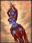 big_breasts breasts clothed clothing curvy_figure female fire hair humanoid_pointy_ears legwear looking_at_viewer magic nipples not_furry open_mouth purple_body purple_skin simple_background skimpy small_waist smile solo stockings tattoo thick_thighs thigh_highs white_eyes white_hair wide_hips vempire blizzard_entertainment warcraft valurielle elf humanoid nightborne 2019 absurd_res digital_media_(artwork) hi_res