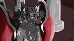 anthro black_body black_fur blurred_background divine_wars fur male markings multicolored_body multicolored_fur pink_inner_ear pink_nose scenery simple_background solo wars) voidryes astaroth_(divine_wars) angel canid canine canis demon mammal wolf 16:9 digital_media_(artwork) hi_res widescreen