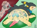 almost_fully_inside anal anal_vore anus balls duo feral feral_pred genitals head_first looking_back male male_prey paintbrush_tail painting penis smile vore syngie nintendo pokemon kiwi_(spicykiwi) synge eeveelution generation_2_pokemon hybrid pokemon_(species) smeargle typhlosion umbreon 2023 4:3 hi_res