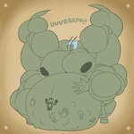 anthro belly burping hair limbs male musclegut muscular nipples pecs soft_vore solo vore wolfgerlion64 ayumu_(mantid) arthropod insect mantis 1:1 absurd_res hi_res