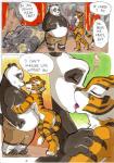 2014 anthro areola bear better_late_than_never butt comic daigaijin dialogue dreamworks english_text erect_nipples felid female fight french_kissing fur giant_panda heart_symbol kissing kung_fu_panda love male mammal master_po_ping master_tigress multicolored_body multicolored_fur murid murine muscular nipples nude painting_(artwork) pantherine punch pustule rat rodent speech_bubble text tiger traditional_media_(artwork) vein watercolor_(artwork)