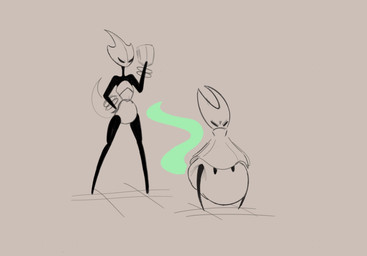 anthro clothed clothing diaper duo feces female full_diaper soiled soiled_diaper soiling stink_fumes unclean_diaper used_diaper wearing_diaper poofietooshie hollow_knight:_silksong hollow_knight_(franchise) team_cherry hornet_(hollow_knight) shakra_(hollow_knight:_silksong) arthropod insect digital_media_(artwork) hi_res