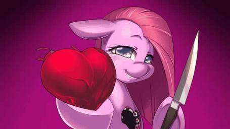 2014 <3 animated bakki blood blue_eyes equine female feral friendship_is_magic fur gore grimdark hair holidays horse knife mammal my_little_pony pink_fur pink_hair pinkamena_(mlp) pinkie_pie_(mlp) pony smile solo valentine's_day weapon
Rating: Questionable
Score: 14
User: anthroking
Date: February 13, 2014