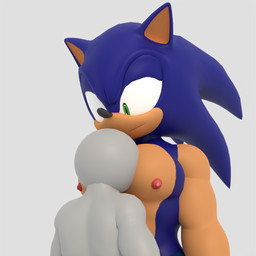 ambiguous_gender big_muscles big_pecs blue_body duo face_on_chest green_eyes male male/ambiguous muscular pecs simple_background onyxsplash sega sonic_the_hedgehog_(series) anon sonic_the_hedgehog eulipotyphlan hedgehog mammal 1:1 3d_(artwork) digital_media_(artwork) hi_res meme