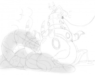 anus balls big_balls big_butt butt excessive_feces fart feces feral genitals huge_balls huge_butt hyper hyper_feces leash male pooping puffy_anus scatplay solo fudgefactory_(artist) nintendo pokemon generation_5_pokemon pokemon_(species) scolipede monochrome