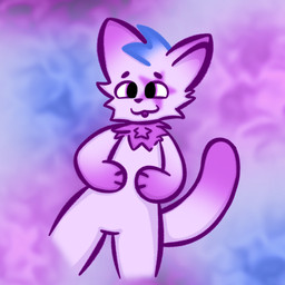 :3 abstract_background anthro biped blep blue_hair cat_tail cheek_tuft chest_tuft dipstick_tail eye_markings facial_tuft featureless_crotch fluffy fur hair highlights_(coloring) lying male markings multicolored_tail neck_tuft nude on_back paws pink_body pink_eyes pink_fur pink_highlights pink_nose pointy_ears prick_ears purple_tail_tip short_hair slim slim_anthro slim_male small_waist smile solo spiky_hair standing star_(marking) tail tail_markings tongue tongue_out toony toony_eyes tuft jaykitty jay_(jaykitty) domestic_cat felid feline felis mammal 1:1 2025 absurd_res digital_drawing_(artwork) digital_media_(artwork) hi_res portrait purple_theme shaded three-quarter_portrait