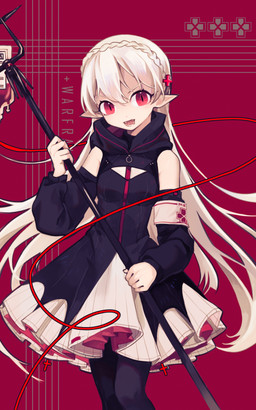 5_fingers biped braided_hair breasts fangs female fingers hair holding_object humanoid_pointy_ears long_hair not_furry open_mouth pointy_ears pupils red_eyes slit_pupils solo staff standing teeth white_hair rye-beer arknights hypergryph studio_montagne warfarin_(arknights) humanoid vampire 5:8 absurd_res hi_res portrait three-quarter_portrait