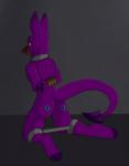 anthro anus bdsm blush bondage bound breasts female fur genitals purple_body purple_fur pussy solo submissive submissive_female yellow_eyes renashe darkling