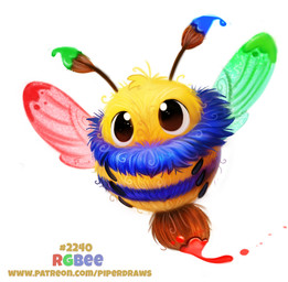 antennae_(anatomy) blue_body blue_fur brown_body brown_eyes brown_fur brush feral fur humor paint paintbrush pun simple_background solo text visual_pun white_background yellow_body yellow_fur piper_thibodeau arthropod bee hymenopteran insect 2019 digital_media_(artwork) digital_painting_(artwork) painting_(artwork) url