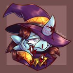 blood blood_on_face bodily_fluids clothing hair hat headgear headwear magic_user witch witch_hat boidbwain kobold scalie icon