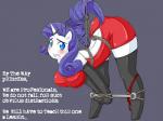 4:3 abduction anthro anthrofied basketgardevoir bdsm bent_over blue_eyes blush bondage bound breasts clothing digital_media_(artwork) dress english_text equid equine female friendship_is_magic fur gloves hair handwear hasbro horn legwear looking_at_viewer mammal my_little_pony mythological_creature mythological_equine mythology purple_hair rarity_(mlp) restraints rope solo spread_legs spreader_bar spreading stockings submissive submissive_female text unicorn white_body white_fur