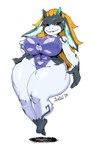 anthro big_breasts breasts claws clothing female fusion horn leotard levitation nipple_outline red_eyes short_stack smile solo thick_thighs wide_hips yellow_sclera jindragowolf nintendo the_legend_of_zelda twilight_princess undertale_(series) midna toriel boss_monster_(undertale) hybrid imp 2024 hi_res