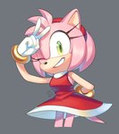 accessory amy_rose anthro clothing eulipotyphlan female gloves green_eyes hair_accessory hairband handwear hedgehog hi_res kiikoi11 looking_at_viewer mammal one_eye_closed sega simple_background smile solo sonic_the_hedgehog_(series) wink