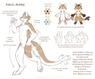 anthro arm_tuft brown_body brown_fur cheek_tuft chest_tuft chibi closed_smile color_swatch crotch_tuft digitigrade elbow_tuft facial_tuft featureless_crotch front_view fur green_eyes head_tuft male mouth_closed nude open_mouth open_smile pawpads pink_pawpads simple_background simple_eyes smile solo species_sheet standing tail tail_tuft text three-quarter_view tuft white_background white_body white_fur asnnonaka mythology darsi_drake dragon furred_dragon furred_scalie mythological_creature mythological_scalie scalie artist_name digital_media_(artwork) english_text model_sheet