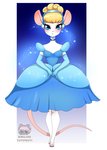 alternate_species anthro anthrofied ball_gown blonde_hair blue_eyes clothing dress female furrification gown hair princess royalty solo white_body tutifruti_(artist) disney disney's_cinderella cinderella_(disney) mammal mouse murid murine rodent absurd_res hi_res