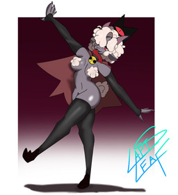 anthro armwear bell bell_collar big_breasts black_armwear black_clothing black_legwear black_thigh_highs breasts brown_horn cape clothing collar female front_view fur grey_body grey_fur hair hair_over_eye hooves horizontal_pupils horn legwear long_tongue looking_at_viewer mostly_nude naturally_censored navel pink_background pink_cape pink_clothing pupils red_eyes simple_background solo thick_thighs thigh_highs tongue tongue_out white_background white_body white_fur white_hair wide_hips lapisleaf cult_of_the_lamb massive_monster_(studio) lamb_(cult_of_the_lamb) bovid caprine mammal sheep hi_res