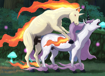 1_horn animal_genitalia animal_penis balls biting_hair black_balls black_penis black_teats black_udders blue_eyes detailed_background duo equine_genitalia equine_penis equine_teats equine_udders female female_penetrated feral feral_on_feral fire flaming_hair flaming_mane flaming_tail forest fungus genitals glowing glowing_fungus glowing_mushroom green_mane hooves horn male male/female male_penetrating male_penetrating_female mane mushroom open_mouth penetration penis pink_mane plant pseudo_hair pseudo_mane quadruped red_eyes sex shrub tail teats tree udders vaginal vaginal_penetration white_body yellow_body pokegontc nintendo pokemon elemental_creature equid equine fire_creature galarian_form galarian_rapidash generation_1_pokemon generation_8_pokemon mammal pokemon_(species) rapidash regional_form_(pokemon) 2026 digital_media_(artwork) hi_res