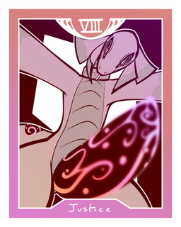 anthro big_penis black_sclera blurred_foreground card collar collar_only erection genitals grin grinning_at_viewer huge_penis ink justice_(tarot) looking_at_viewer looking_down looking_down_at_viewer looming looming_over major_arcana male markings multicolored_body nude penis smile smiling_at_viewer solo spread_arms spread_legs spreading tail tapering_penis tarot tarot_card thick_thighs two_tone_body conditional_dnp lodi_(artist) lodi_(character) demon reptile scalie snake 4:5 absurd_res hi_res nonbinary_(lore)