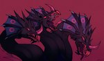 3_heads ambiguous_form ambiguous_gender horn multi_head open_mouth sharp_teeth simple_background solo teeth anniris bakugan_(series) european_mythology greek_mythology mythology hydranoid hydra monster mythological_creature mythological_scalie scalie hi_res