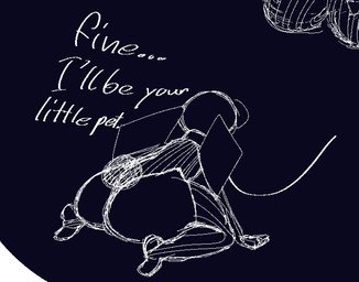 anthro big_butt black_body black_skin bottomless bottomless_female butt butt_focus clothed clothing collar cotton_tail ears_down female hands_on_ground kneeling leash legwear looking_away pattern_clothing pivoted_ears slave solo stirrup_legwear stirrup_stockings stockings striped_clothing stripes submissive submissive_female thick_thighs white_line_art wide_hips spotpot_live vib-ribbon vibri lagomorph leporid mammal rabbit colored_line_art