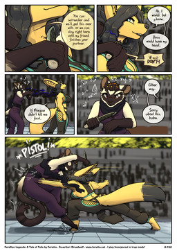 anthro arena barefoot big_breasts black_hair blue_eyes breast_size_difference breasts brown_body brown_fur clothed clothed_anthro clothed_female clothing crowd dipstick_tail dreadlocks duo_focus feet female fight fingerless_(marking) fur furgonomics group gut_punch hadalen_magic hair holding_knife holding_object inner_ear_fluff knife knife_to_throat markings punch purple_eyes standing tail tail_markings text toeless_(marking) tuft white_body white_fur yellow_body yellow_fur feretta tale_of_tails fenavi_montaro canid canine domestic_cat felid feline felis fennec_fox fox mammal siamese_cat true_fox comic english_text hi_res url herm_(lore)