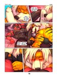 3:4 abs absurd_res anthro arcanine balls biceps big_muscles big_penis blush bulge comic detailed_bulge dialogue duo dylan_(zourik) english_text fellatio generation_1_pokemon generation_7_pokemon genital_outline genitals hi_res incineroar leo_(zourik) male male/male muscular muscular_anthro muscular_male nintendo nipples oral pecs penile penis penis_outline pokemon pokemon_(species) sex text zourik