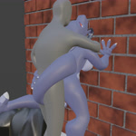 4_fingers 5_fingers against_surface against_wall anthro anthro_penetrated balls black_nipples blue_body breasts brick_wall butt claws countershading duo female female_penetrated fin fingers from_behind_position fucked_silly genitals head_fin human_on_anthro human_penetrating human_penetrating_anthro humanoid_genitalia humanoid_penis interspecies larger_male looking_pleasured male male/female male_penetrating male_penetrating_female nipples nude open_mouth orange_eyes penetration penile penile_penetration penis penis_in_pussy pussy sex simple_background size_difference smaller_female stand_and_carry_position standing standing_sex tail tail_wrapped_around throat_grab tongue tongue_out trash_bag vaginal vaginal_penetration wall_(structure) draconickobold blender_eevee anon rose_(scalesindark) human kobold mammal scalie 1:1 2025 3d_(artwork) 3d_animation absurd_res animated blender_(artwork) digital_media_(artwork) hi_res loop no_sound short_playtime turntable_(animation) webm