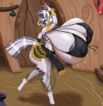 5_fingers anthro areola big_breasts bracelet breasts clothing dancing ear_piercing female fingers harem_pants huge_breasts hyper hyper_breasts jewelry nipple_outline open_mouth piercing solo blues64 mr.pink friendship_is_magic hasbro my_little_pony zecora_(mlp) equid equine mammal zebra 2019 absurd_res hi_res