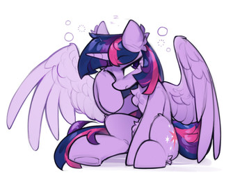 chest_tuft female feral horn rubbing_eyes simple_background solo tired tuft waking_up wings lerkfruitbat friendship_is_magic hasbro my_little_pony mythology twilight_sparkle_(mlp) equid equine mammal mythological_creature mythological_equine winged_unicorn hi_res