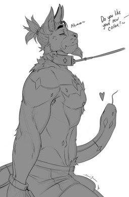 2_horns accessory ambiguous_gender anthro areola arm_markings armpit_hair bdsm biceps biped body_hair bottomwear bound bulge cheek_tuft chest_markings chest_tuft closed_smile clothed clothing collar cuff_(restraint) deltoids dialogue diamond_(marking) dominant dominant_ambiguous erection erection_under_bottomwear erection_under_clothing facial_hair facial_tuft forearm_muscles goatee hair hair_accessory hair_tie handcuffs head_horn heart_symbol horn inner_ear_fluff leash leash_pull leashed_collar living_tail long_tail looking_at_another male male_anthro markings metal_cuffs mouth_closed muscular muscular_anthro muscular_arms muscular_male neck_tuft nipples offscreen_character pecs petplay pube_peek pubes restraints roleplay short_hair shorts side_view simple_background smile snake_tail solo submissive submissive_anthro submissive_male tail tail_head tail_markings text thin_tail throbbing throbbing_bulge tied_hair topless triceps tuft unusual_anatomy unusual_tail whisker_markings white_background purtropos purtropos_(character) chimera felid feline mammal reptile scalie snake digital_media_(artwork) english_text guide_lines hi_res monochrome sketch unfinished