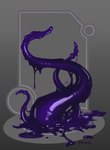 ambiguous_gender dripping glistening gradient_background grey_background not_furry purple_body simple_background slime tentacles text translucent zero_pictured krovou goo_creature tentacle_creature absurd_res artist_name digital_media_(artwork) hi_res shaded signature