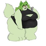 anthro beverage big_breasts black_clothing black_leotard breasts cleavage_cutout clothing cutout female female_anthro leotard obese overweight pokemorph soda solo fatbitchez4life nintendo pokemon felid feline generation_9_pokemon mammal pokemon_(species) sprigatito 1:1