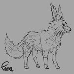 all_fours big_ears crystal female feral looking_at_viewer simple_background smile smiling_at_viewer smirk smirking_at_viewer solo spiky_fur firaafterdark star_wars emerald_(eiraryyu) crystal_creature elemental_creature mineral_fauna vulptex 1:1 absurd_res hi_res monochrome sketch watermark