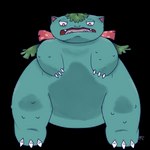 ambiguous_gender feral intimidation solo standing_over pokefancompletionist nintendo pokemon generation_1_pokemon pokemon_(species) venusaur 1:1 absurd_res alpha_channel hi_res