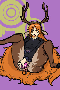 anal anal_beads anal_beads_in_ass anal_masturbation anal_penetration antlers aroused brown_body brown_fur clothing dildo dildo_in_vagina dildo_insertion female freckled_chest freckled_face freckles fur genitals hair hooves horn legs_up light_body light_skin long_hair looking_down looking_pleasured masturbation multicolored_body multicolored_fur object_in_ass open_mouth orange_eyes orange_hair penetration sex_toy sex_toy_in_ass sex_toy_in_vagina sex_toy_insertion simple_background sitting solo sweater tongue tongue_out topwear toying_self two_tone_body two_tone_fur vaginal vaginal_masturbation vaginal_penetration vulva zerospanda freya_agalith animal_humanoid deer deer_humanoid faun humanoid mammal mammal_humanoid satyr 2:3 absurd_res hi_res