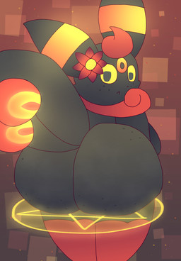 abstract_background ambiguous_gender anthro big_butt breasts butt butt_focus flower freckled_butt freckles fusion glowing huge_butt musky_butt occult_symbol pentagram plant pokemon_fusion sitting slightly_chubby solo symbol unimpressed volcano nanabsylve nintendo pokemon eeveelution generation_2_pokemon meowstic_(female) pokemon_(species) umbreon hi_res female_(lore)